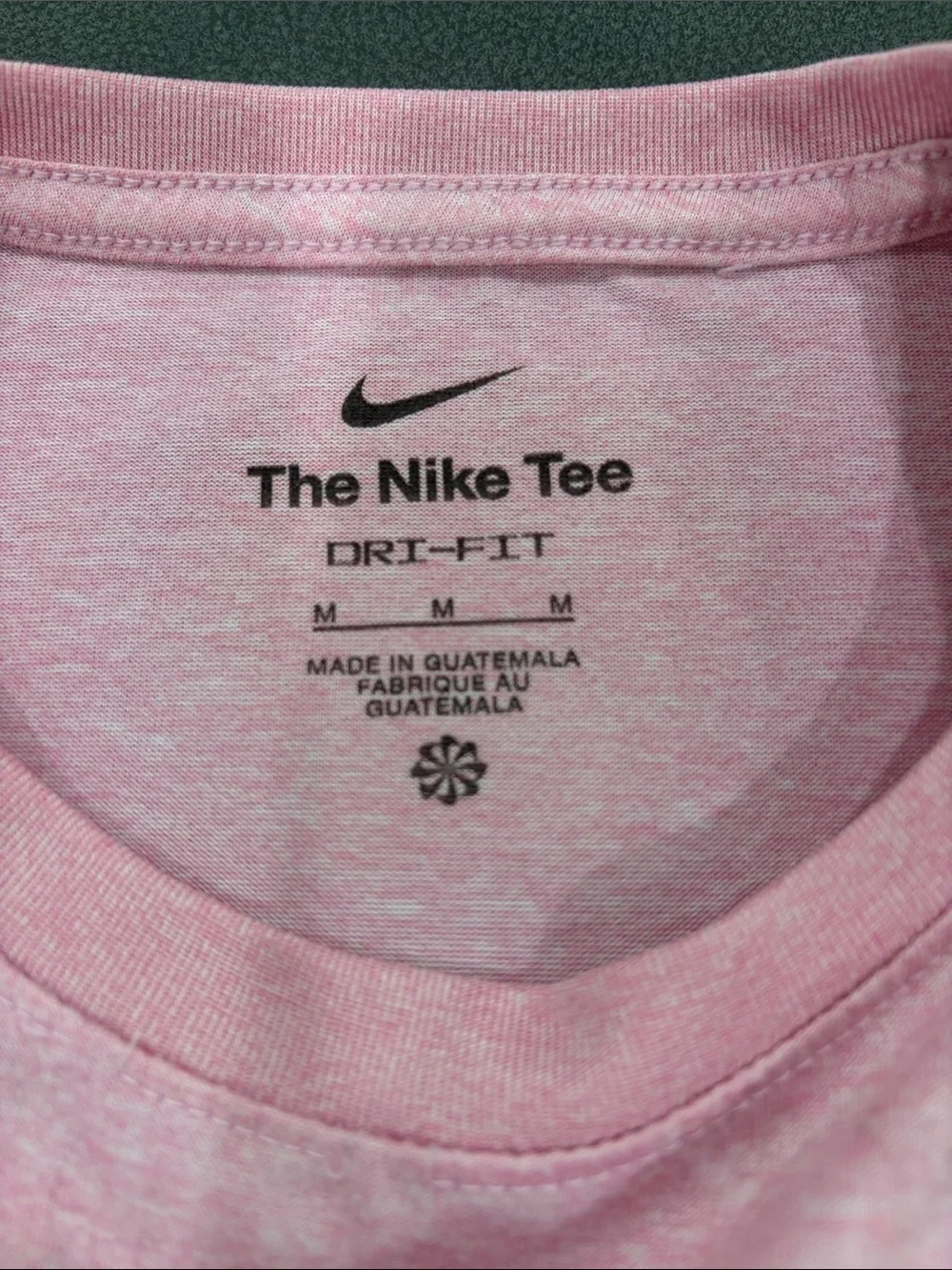 Nike Pink Heather Crew Neck Tee with White Swoosh